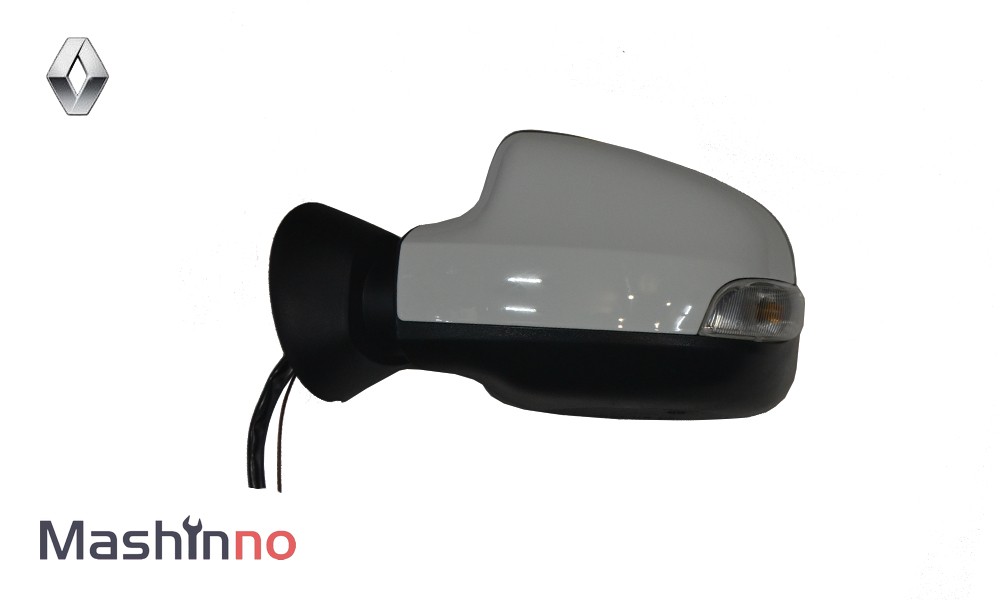 آینه بغل برقی با قاب رنگی سفید راهنمادار چپ رنو داستر