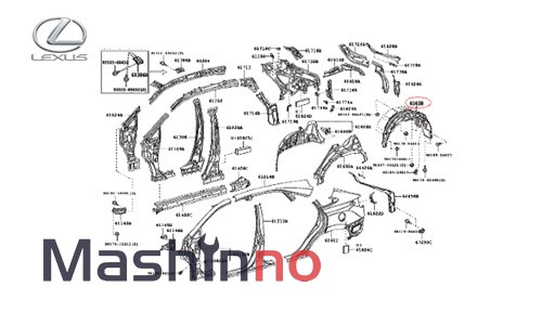 شلگیر عقب راست لکسوس RX350